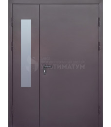 Полуторная противопожарная дверь с остекленной створкой EI-30 ДП-291